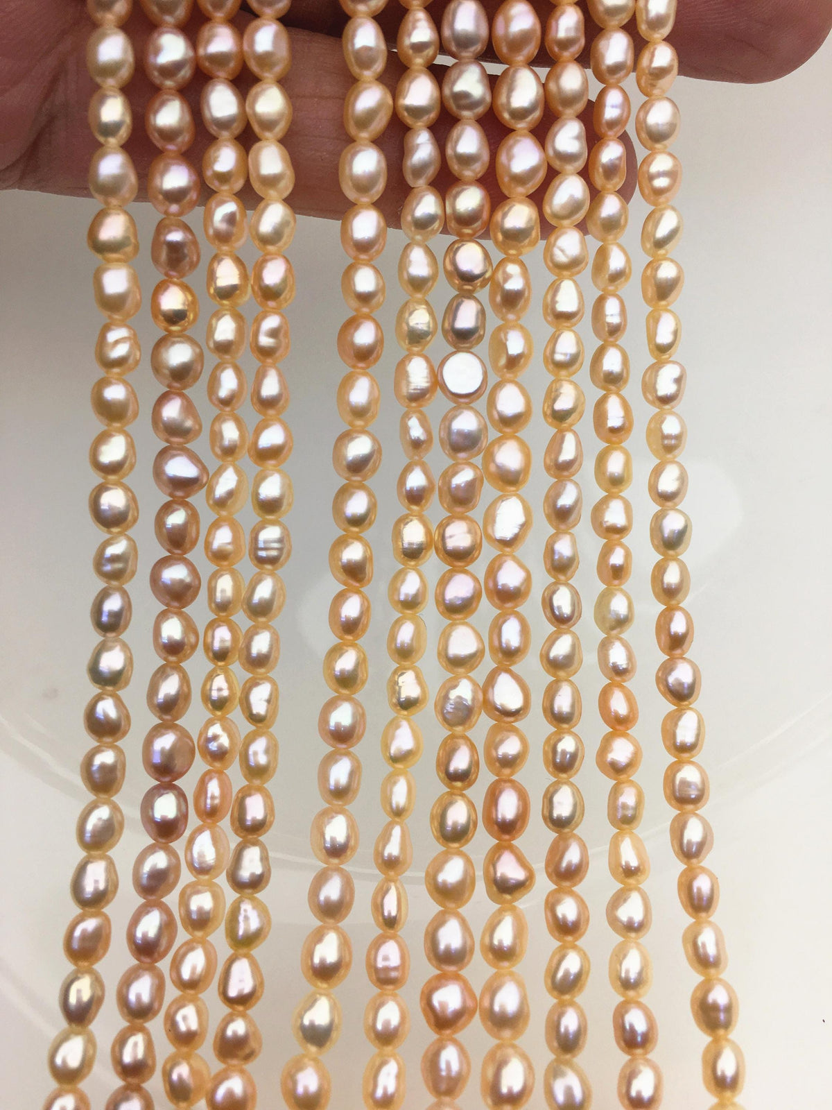 AAA 4.5-5mm Tiny pink peach nugget freshwater pearls,irregular nugget freshwater pearl strand,LM4-3A-1