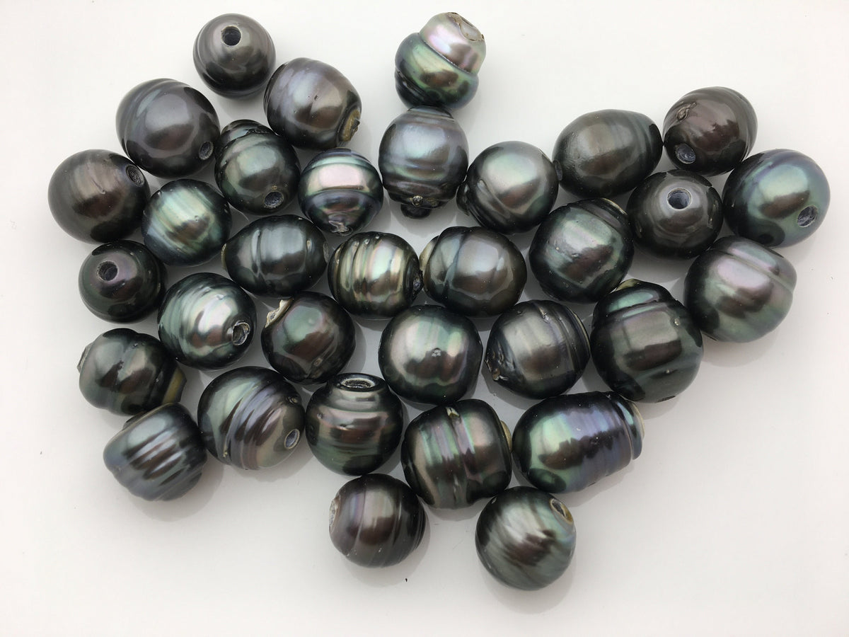 Big Three Drop Green Black Tahitian pearl Leather Cord bracelet,SELECT leather color, Pearl Leather bracelet,Le10-001