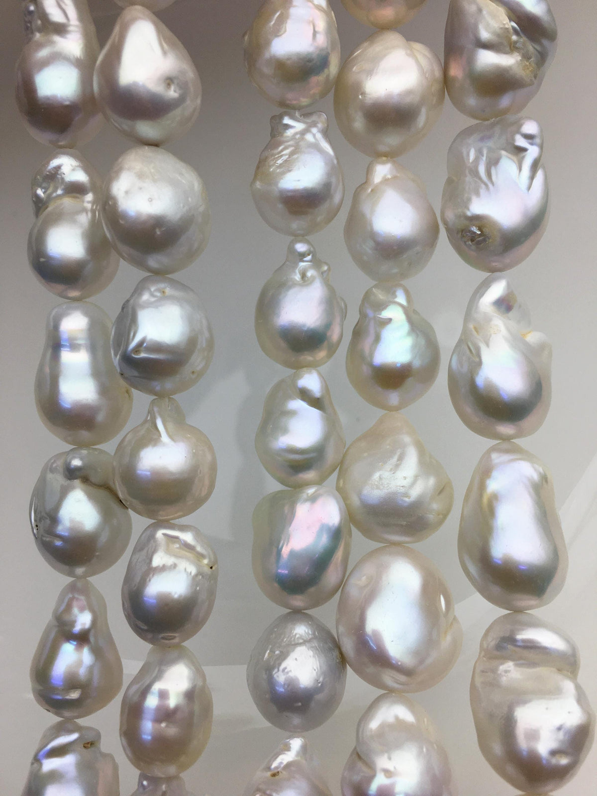 15.5'' A+ 12-14mm white flame ball pearl,FL15-2A-5-21