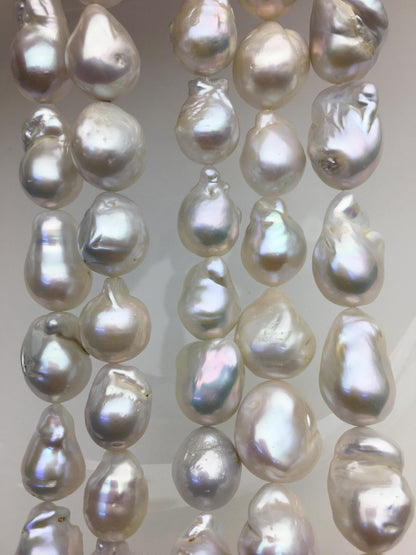 15.5'' A+ 12-14mm white flame ball pearl,FL15-2A-5-21
