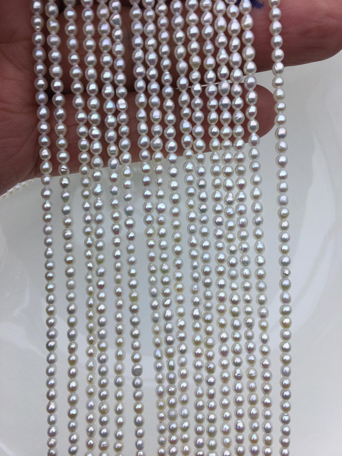 high luster!AAA 2.5-3x3-4mm white oval rice pearls, oval loose pearl beads, diy pearl, genuine pearl, Cultured pearl, diy pearl beads, LR2-3A-24