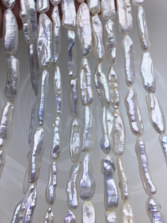 AA+ 7-11mm white Thick Keshi Biwa Pearl Necklace,ZS-200-120-7