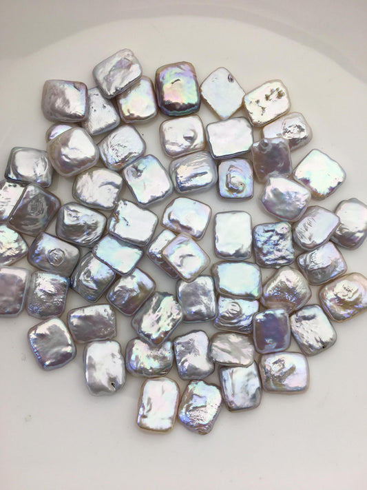 20pcs AAA 11-13mm white rectangle no hole freshwater pearls,ZS-119-7