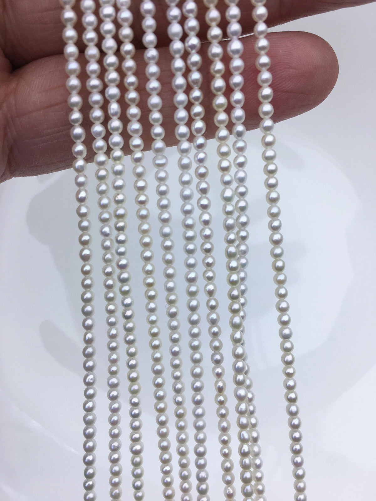 AAA 2.5-3mm white oval near round seed freshwater pearls, for pearl necklace, loose freshwater pearl, RP2-T6