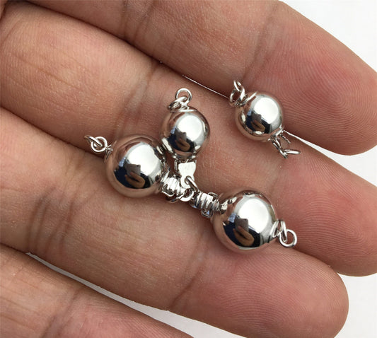 6/8/10mm Sterling Silver Smooth Bead Safety Clasp,S925 sterling silver,Select Size,WHOLESALE,ASL-CL-004