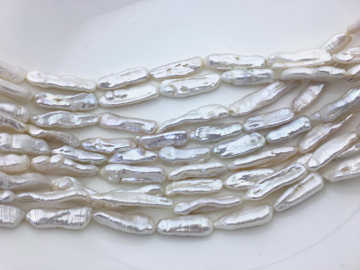 AA+ 8-10mm white Thick Keshi Biwa Pearl Necklace,ZS-200-120-13