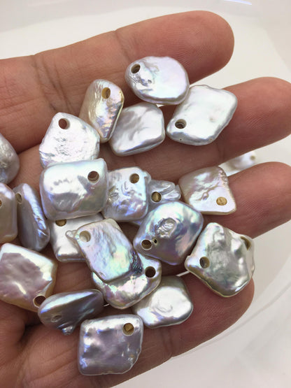20pcs AAA/AA+ 11-13mm white rectangle freshwater pearls,big hole,ZS-103-7
