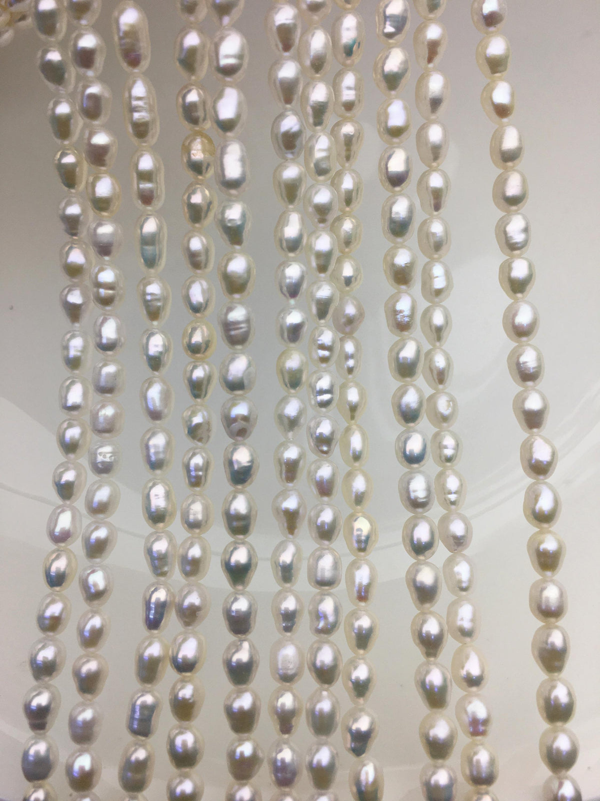 AA 4.5-5mm*5-7mm white rice freshwater pearl, Cultured white rice freshwater pearls bead, pearl necklace, DIY, LR4-2A-2