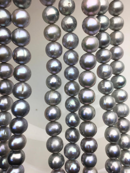 AA+ 8.3-9.2mm gray potato freshwater pearls,CR9-T1