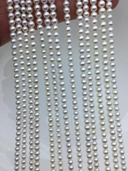 AAA 3.5-4mm white round freshwater pearls, seed pearl, white pearl, full strand, round pearl strands, pearl wholesale, RP3-3AY-GJ-2