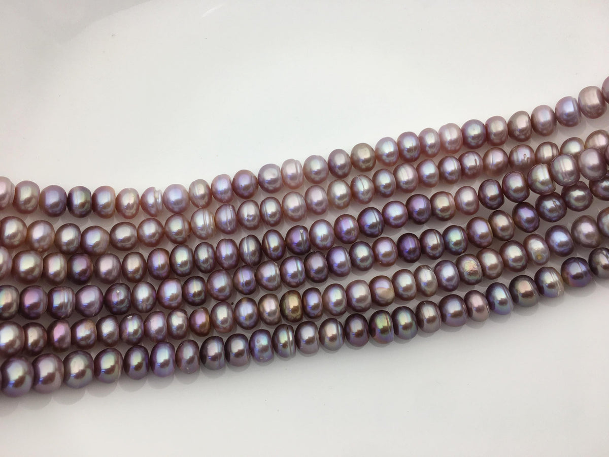 AA+ 7.5-8.3mm purple button round freshwater pearls,Rondelle pearl Beads,SM8-T4