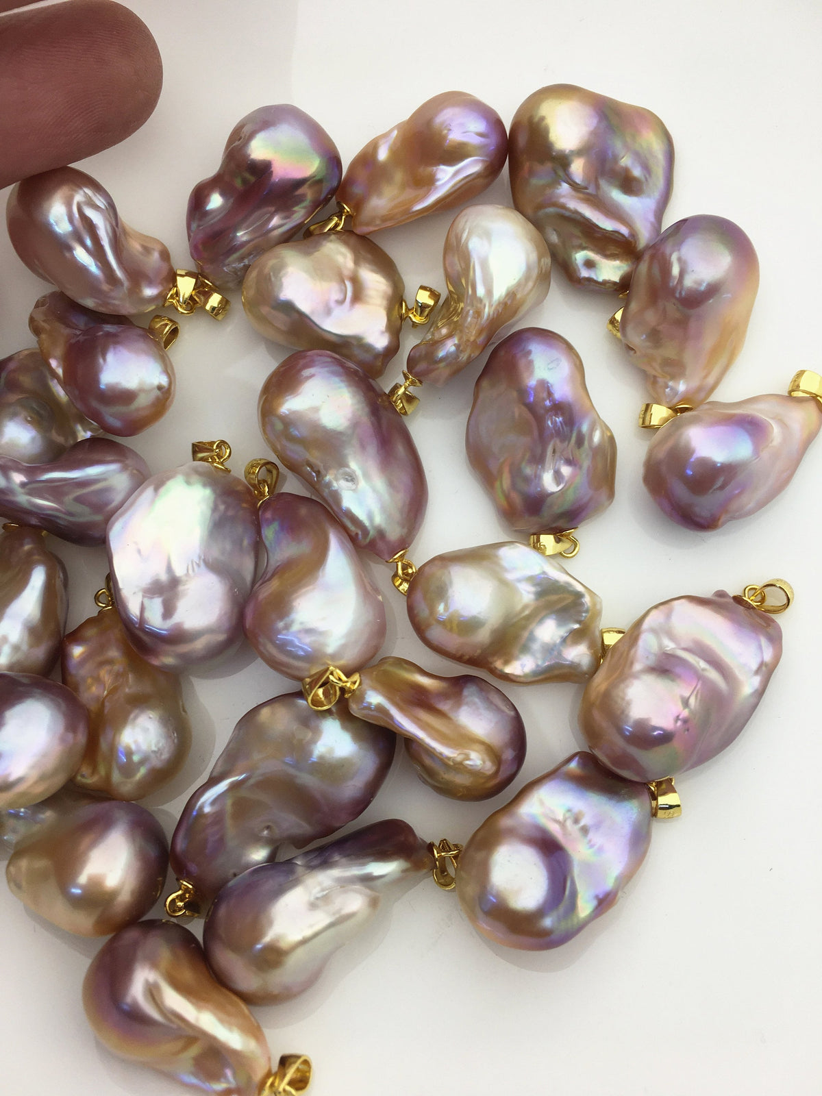 1pc AAA 12-17mm natural purple rainbow baroque pearl pendant necklace, gold plated S925 Sterling silver pendant,NC1-071