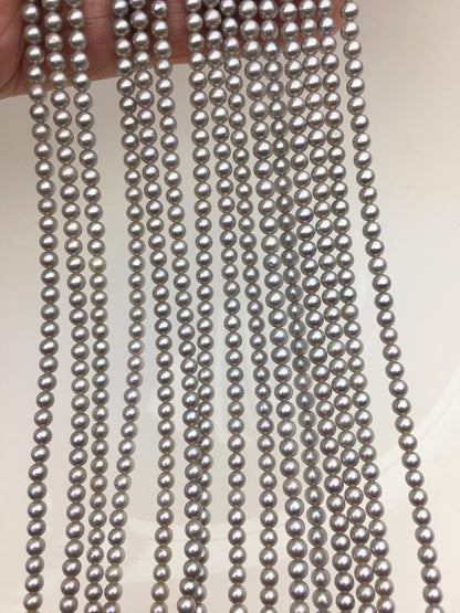 AA+ 3-3.5mm Gray round freshwater pearls,RP3-T7