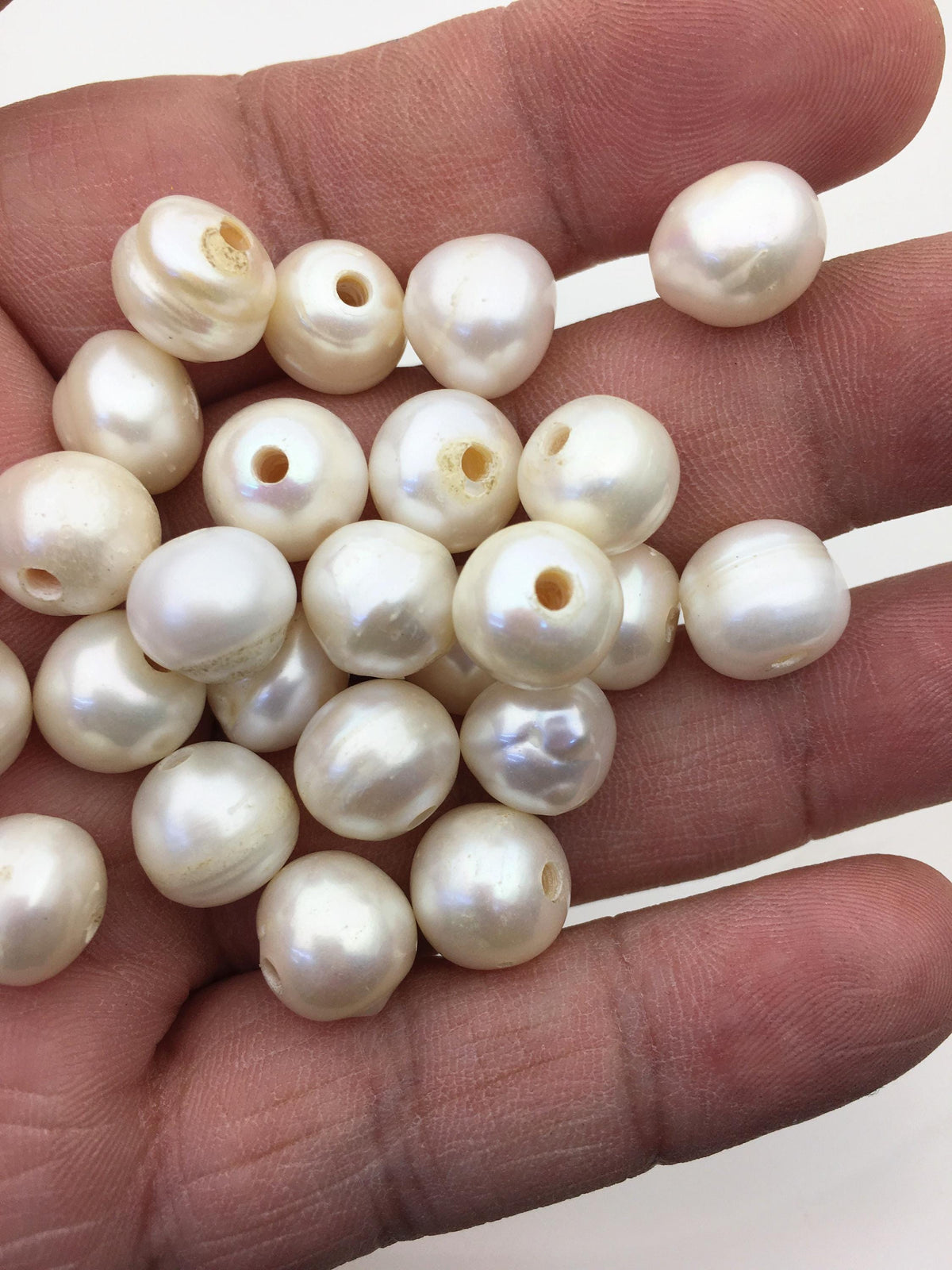 20pcs AA 10.4-11.4mm white Rondelle freshwater pearls,2.2mm large hole,SM11-2A-4
