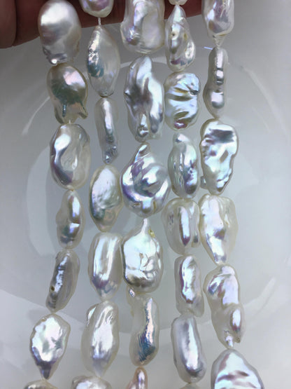 AA+ 14-16mm white long keshi baroque Freshwater Pearl, DIY Loose Freshwater Pearl, wholesale price, china wholesale pearl, ZS-200-108
