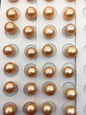 1 pair AAA 11-12mm Peach Orange Rainbow Round edison freshwater pearl,ED12-3A-1-19