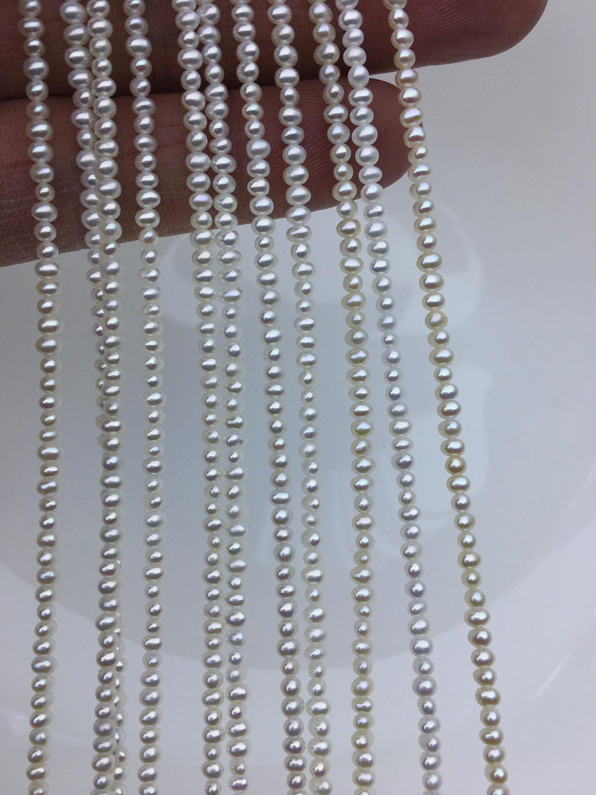 AAA 2-2.3mm white tiny potato seed freshwater pearls, for pearl necklace, loose freshwater pearl, CR2-3A-2