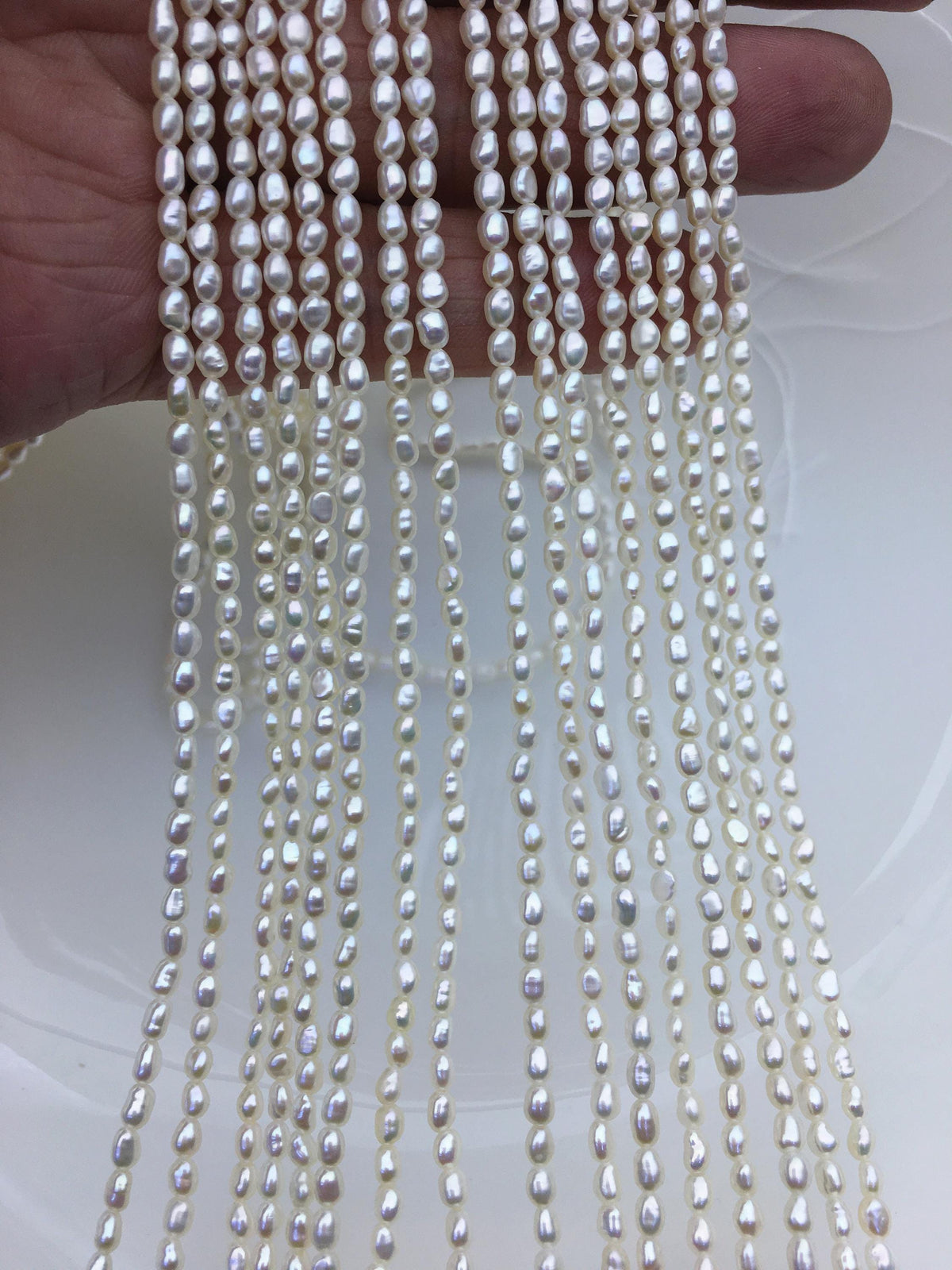 AAA 2.5-3mm white nugget seed pearls,irregular nugget freshwater pearl strand,cheap price,pearl factory china,LM2-3A-2