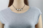 THREE pearls necklace, Leather Pearl Choker, Pearl Leather Necklace, White Freshwater pearl, Black Leather Pearl necklace, Le3-026