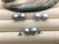 AAA 11-12mm big Silver gray button round Pearl Stud Earrings, freshwater pearl earrings, classic pearl studs, SE1-069-13