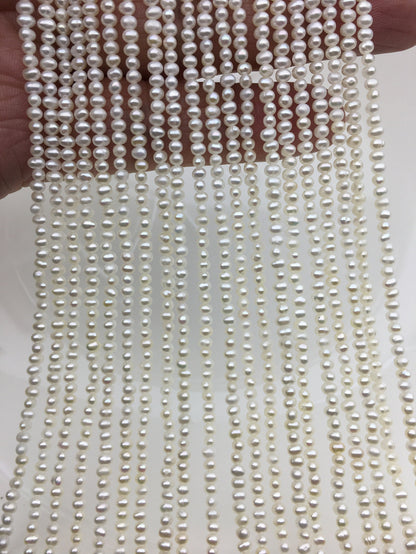 AAA 2.3-2.5mm white seed potato freshwater pearls, seed pearl, small size pearls bead wholesale, CR2-3A-8