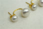 20% OFF, Two pearl stud earrings, White genuine freshwater real pearl earring, Pearl Stud Sterling, wedding pearl earrings, SE3-057