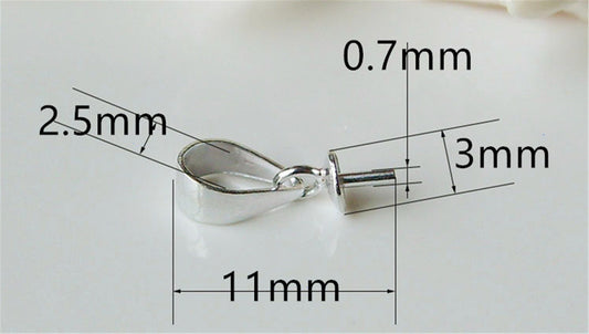 5pcs/10pcs 3mmx11mm Silver/Gold/Rose Gold S925 Sterling Silver Bail Pin w/Cup Pearl Charm Pendant Connector 3mm cap Findings,ASL-P-001