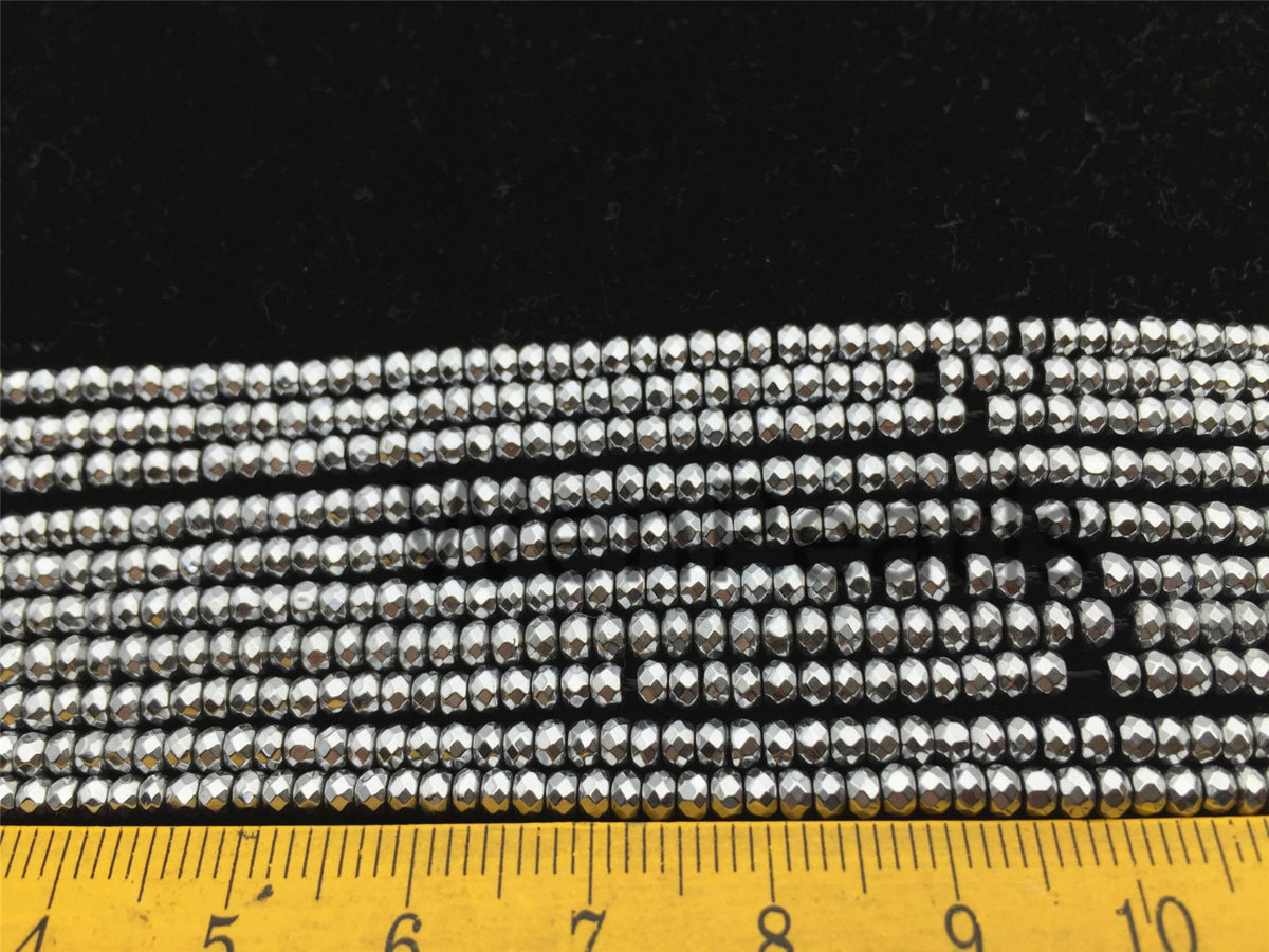 Hematite silver Gray,2x3mm Rondelle Beads,AAA, 200pcs,15.5 inches,G50-B23-002