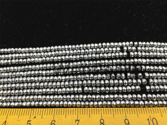 Hematite silver Gray,2x3mm Rondelle Beads,AAA, 200pcs,15.5 inches,G50-B23-002