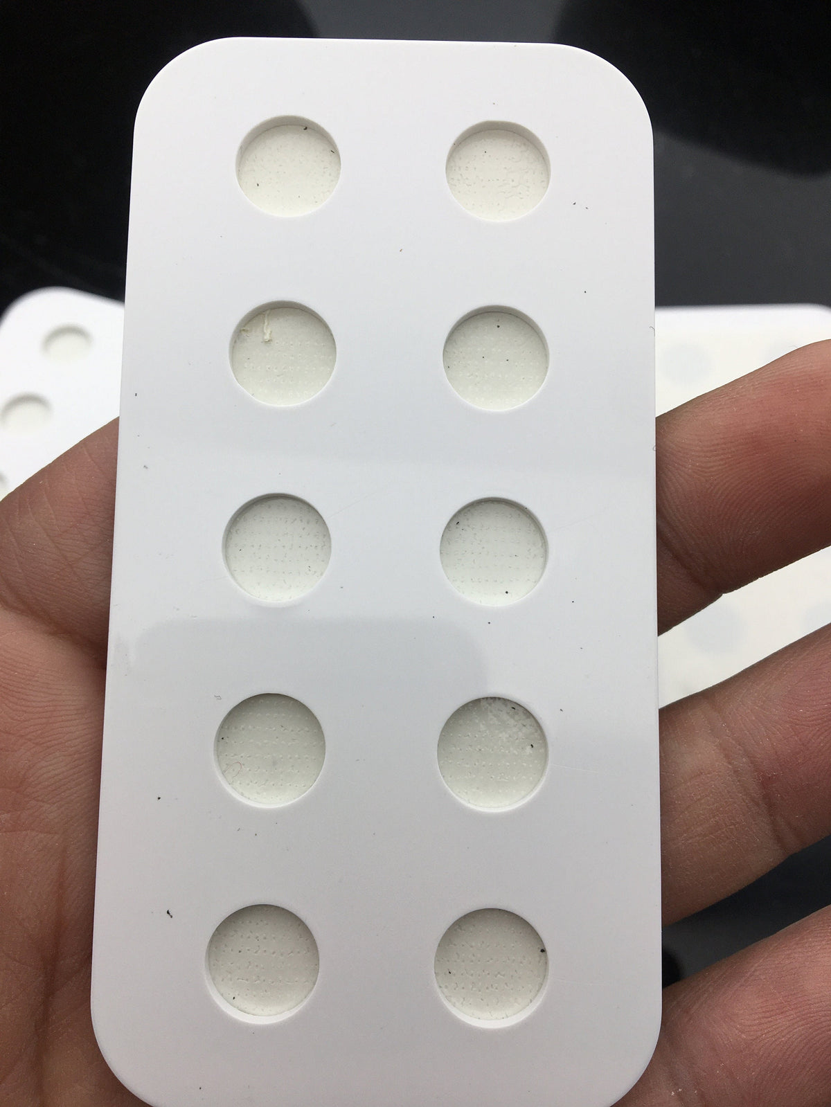 Ten Hole White Acrylic Pearl Matching Cards, A-OTH-018