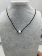 Leather Pearl Choker, AA Pearl, Pearl Leather Necklace, bracelet, White Freshwater pearl, Black Leather Pearl necklace, Le3-035