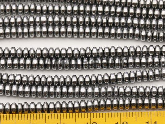 Hematite silver Gray,2mmx4mm Rondelle Beads,AAA, 190 beads,15.5 inches,G50-B24-001