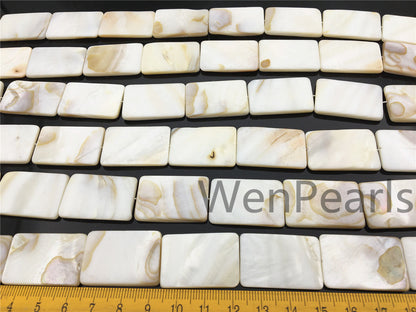 20x30mm Natural Mother of Pearl shell square beads full strand,White shell,Ivory shell,GSHE-R-003