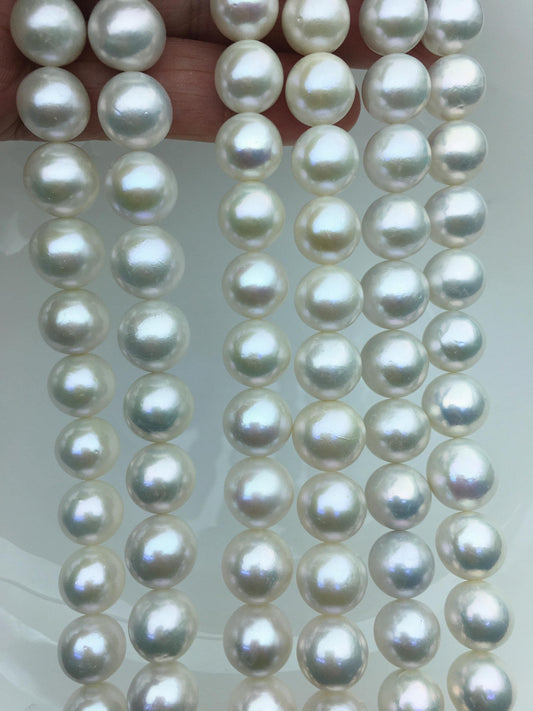 AAA 11-13mm white round freshwater pearls, loose pearl beads, round pearl string, pearl necklace DIY jewelry material, RP12-3A-7