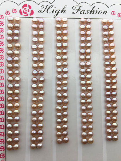 5 pairs AAA 3-3.5mm Purple Seed Button Round freshwater Pearls, loose pearl, for make pearl earring material, half drilled, BTN3-4A-7