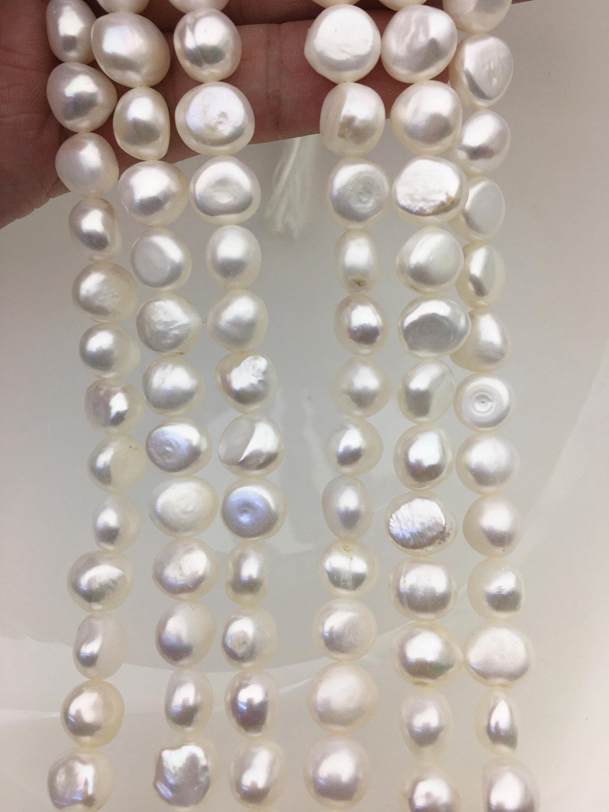 AAA 9.4-10.5mm white nugget freshwater pearls,cultured freshwater baroque pearl bead string,LM10-3A-6
