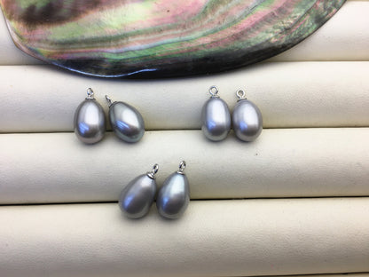 AAA 9mm Gray long rice pearl dangle earrings,S925 Sterling Silver pearl earrings,pearl for women,SE3-T25