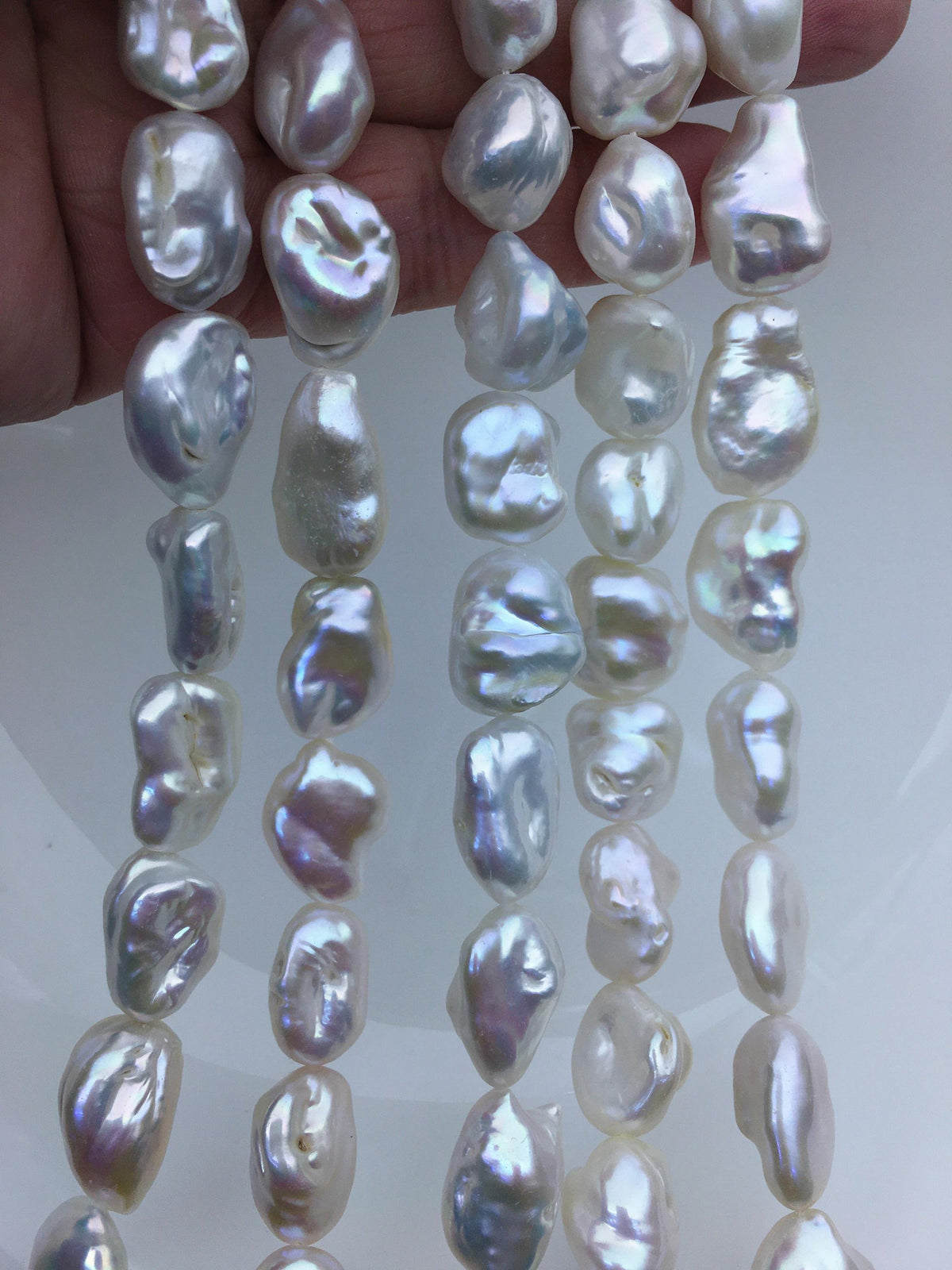 AA+ 11-14mm White thick long keshi Freshwater Pearl,ZS-200-34
