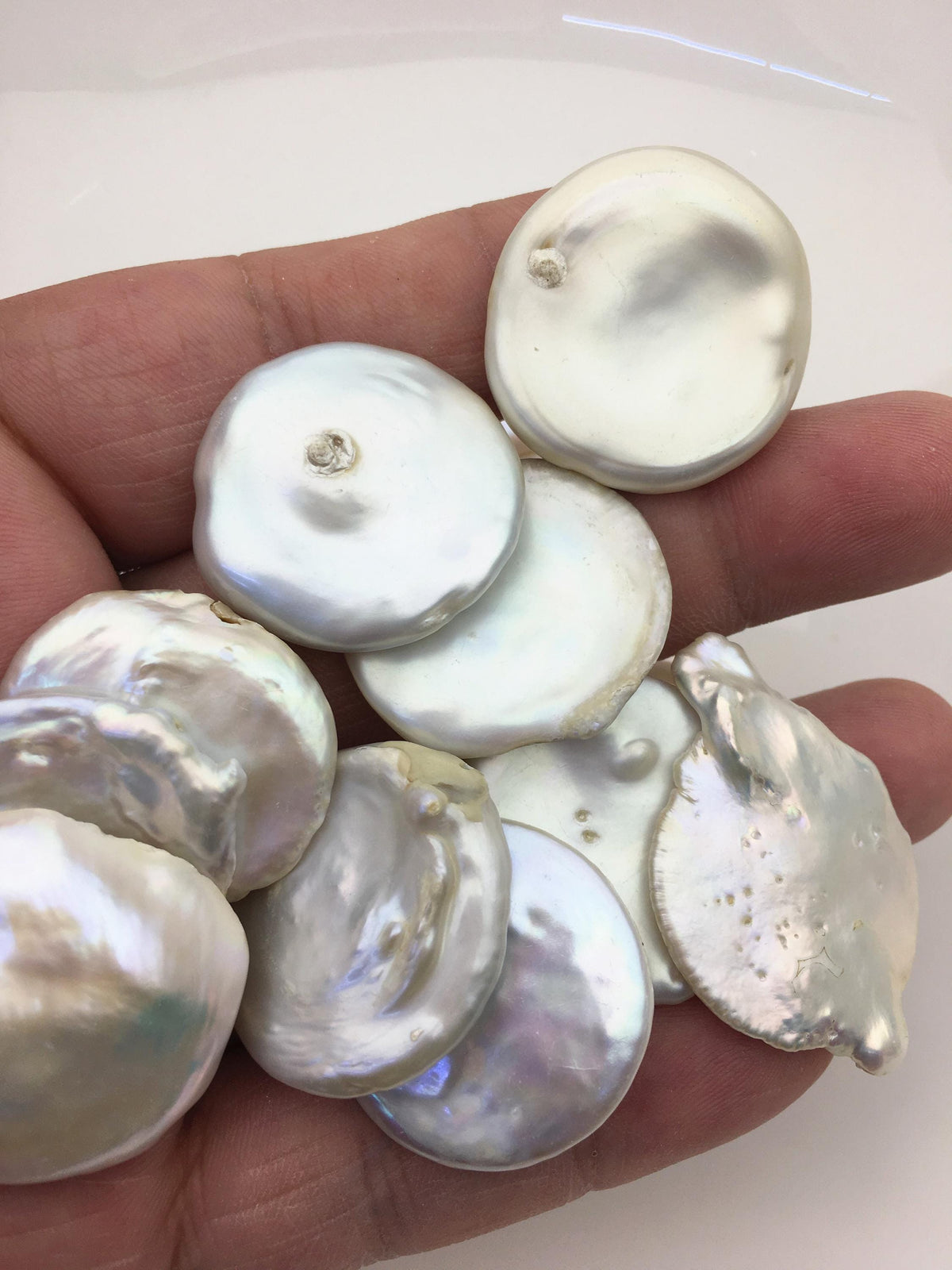 10pcs AA 20-25mm Huge Keshi freshwater pearls,white keshi pearl,no hole,ZS-127-T18