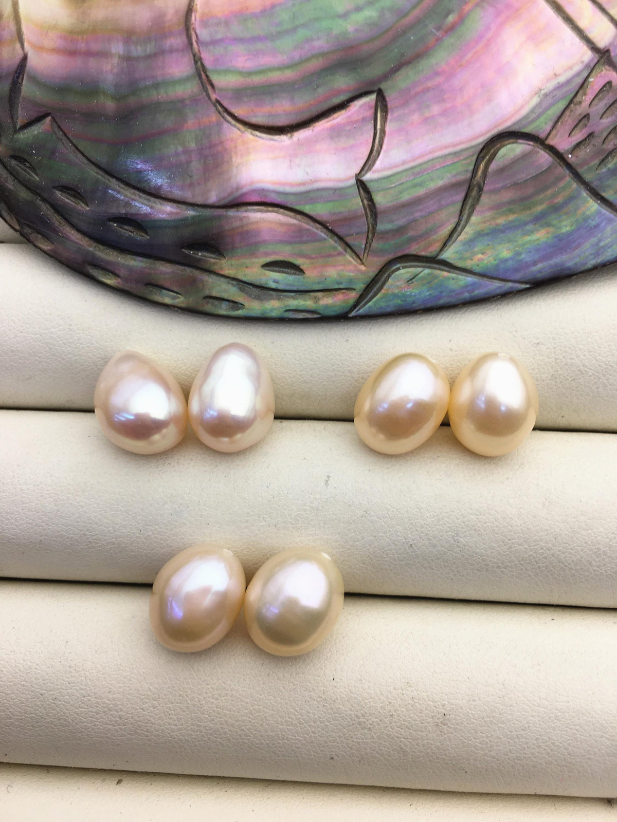 Pink Nugget Baroque Pearl Pairs — 9.4–10.2 mm, 2 Pairs