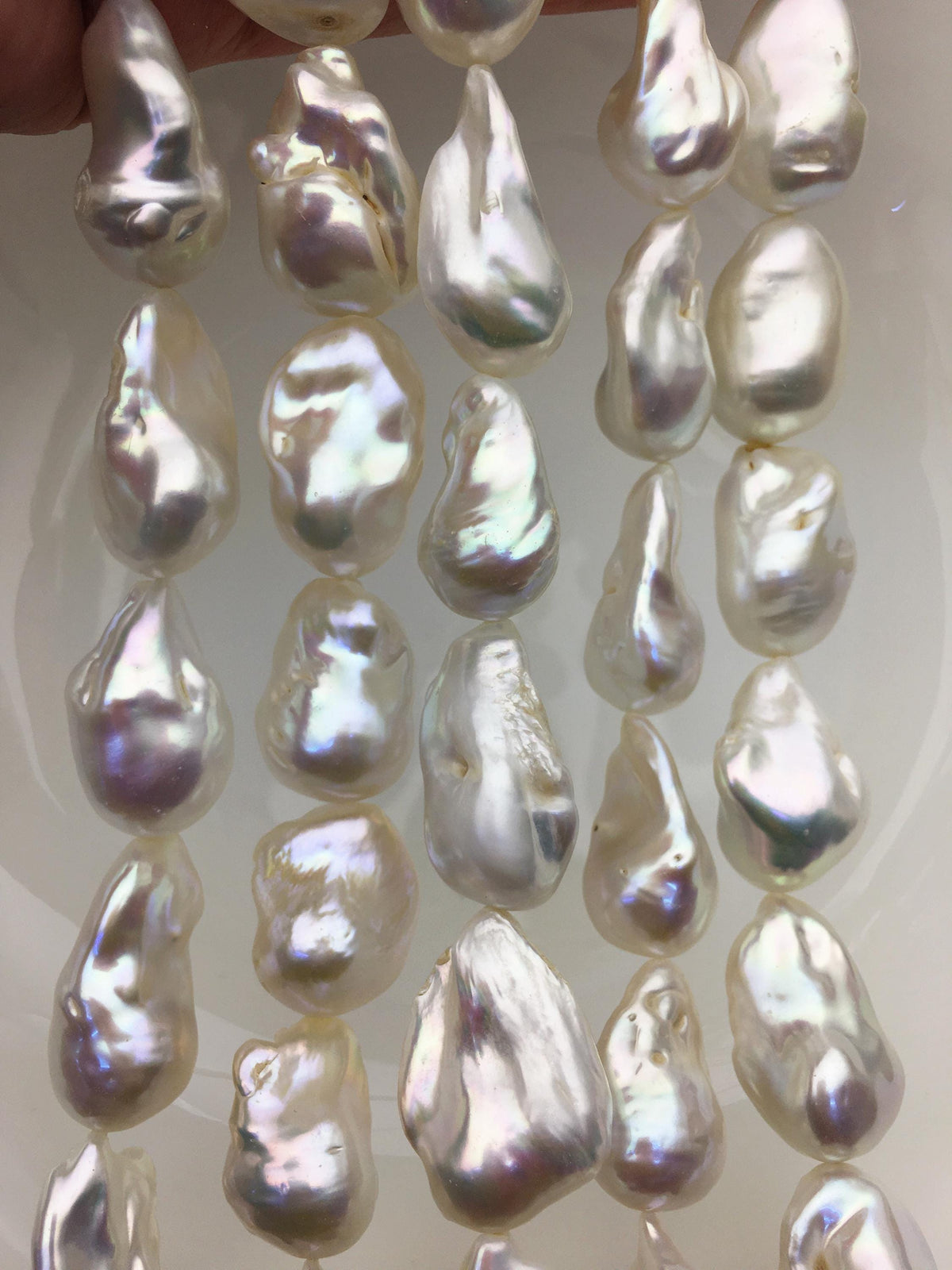 15.5'' AA 14-18mm white flame ball pearl,FL15-2A-5-27