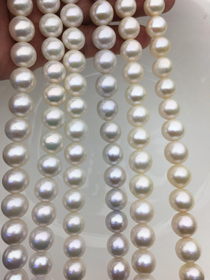 AA+ 11-13mm white round freshwater pearls, loose pearl beads, round pearl string, pearl necklace DIY jewelry material, RP11-2A-5