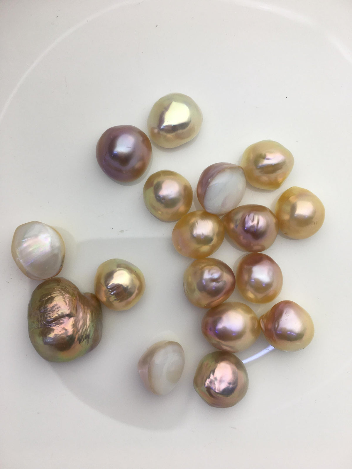 17pcs AAA 12-18mm natural color Baroque Teardrop Mabe Freshwater Pearls,no hole,MB-T2