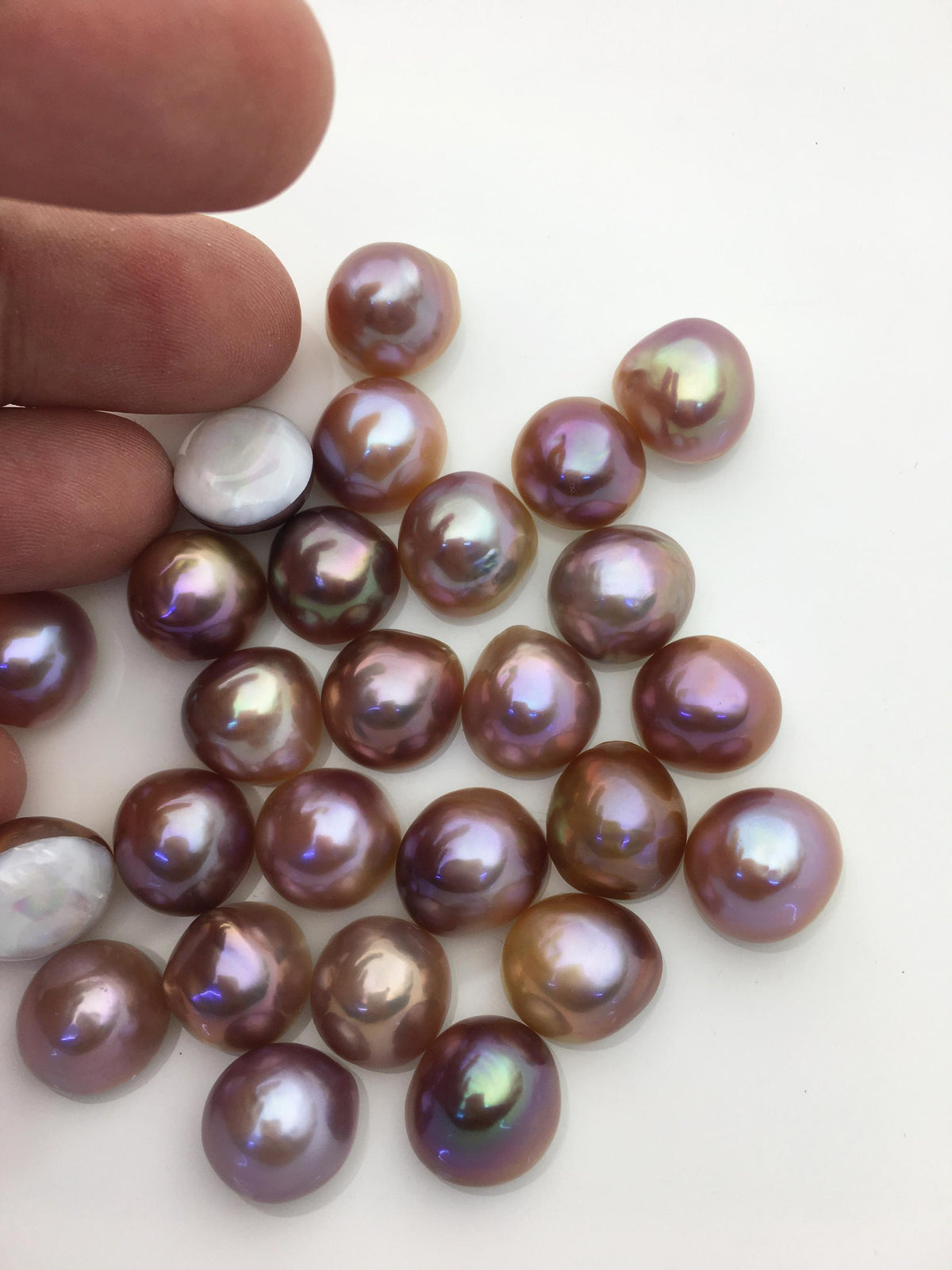 26pcs AAA 12-13mm Baroque Mabe Natural Purple Rainbow Freshwater Pearls,no hole,MB-T48