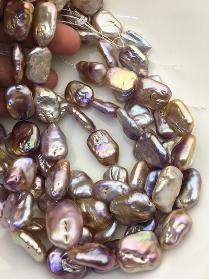 AA 15-18mm mix color thick rectangle freshwater pearls,diy bead,flat block pearl bead,ZS-103-24