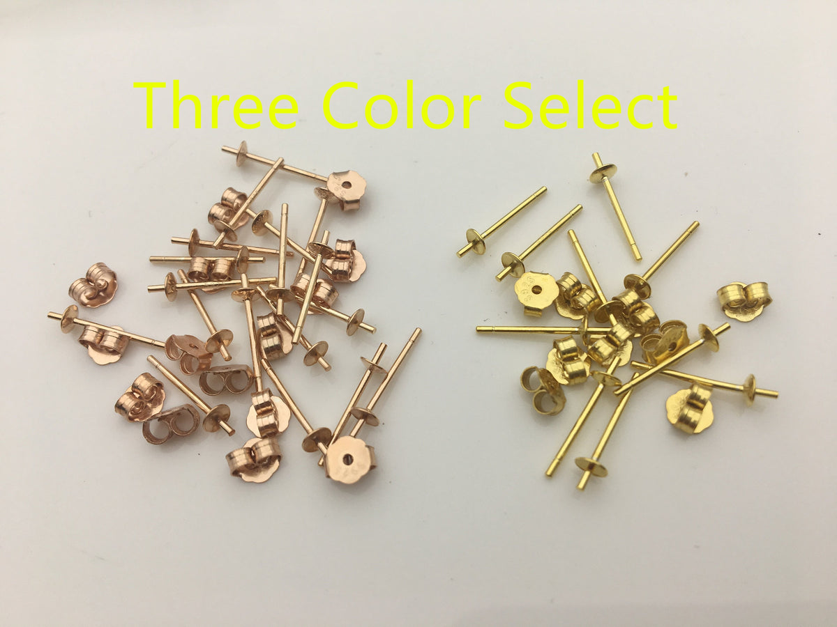 Quality Update! High quality sterling silver stud, s925 sterling silver stud, rose gold, yellow gold stud for earrings, ASL-ER-003
