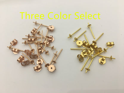 Quality Update! High quality sterling silver stud, s925 sterling silver stud, rose gold, yellow gold stud for earrings, ASL-ER-003