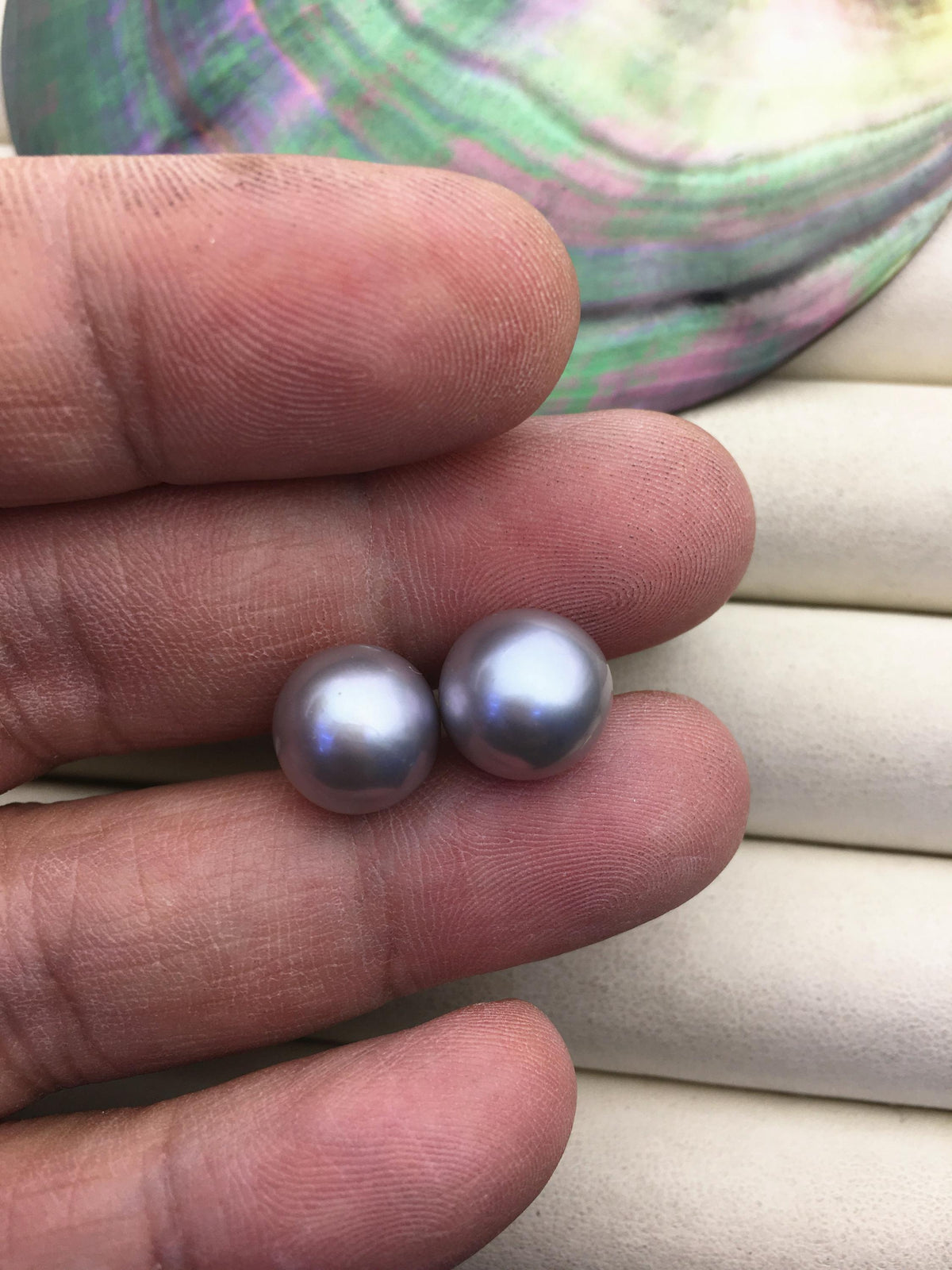 1 pair AAA 10-11mm gray round edison pearl stud earrings, S925 Sterling Silver stud earrings, wedding pearl earrings, SE3-T9-26