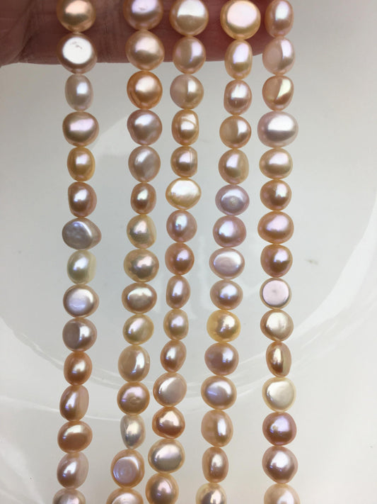 AAA 7-8mm mix color nugget freshwater pearls,irregular nugget freshwater pearl strand,LM7-T9