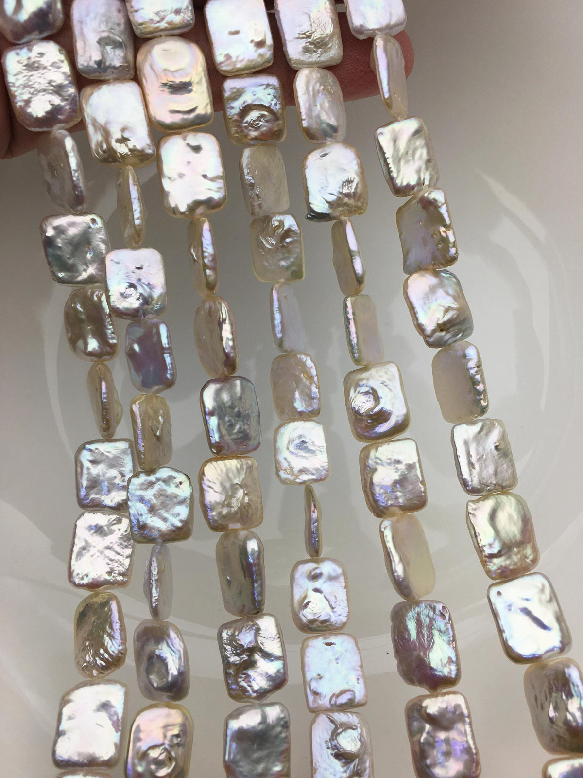 AAA 11-13x15-17mm Natural Color Rectangle Block Freshwater Pearl,ZS-119-34
